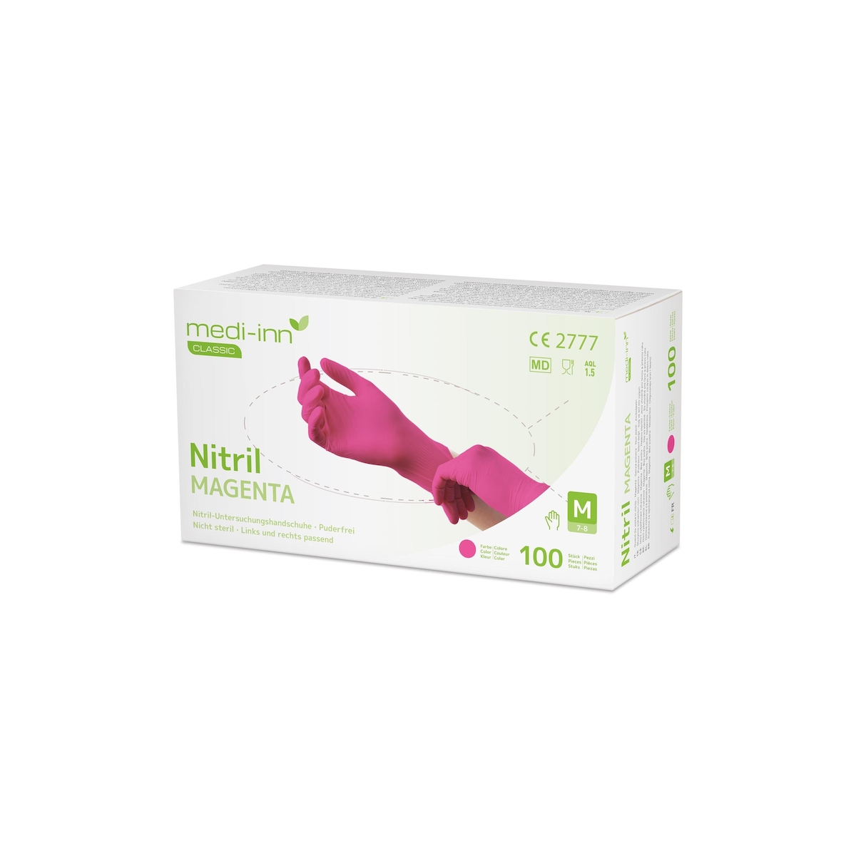 BodyProducts Medi-Inn Nitril Magenta - pink - puderfrei - Gr. XL - 1000 Einmalhandschuhe Image