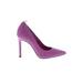 Mix No. 6 Heels: Slip On Stilleto Cocktail Purple Print Shoes - Women's Size 7 - Pointed Toe