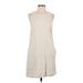 J.Crew Casual Dress - Mini Crew Neck Sleeveless: Ivory Print Dresses - Women's Size X-Small