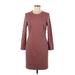 Worth New York Casual Dress - Sheath: Burgundy Fair Isle Dresses - Women's Size 8