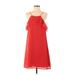 BCBGeneration Casual Dress - Mini Halter Sleeveless: Red Print Dresses - Women's Size Small