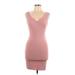 Love Tree Casual Dress - Mini Scoop Neck Sleeveless: Pink Solid Dresses - Women's Size Large