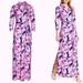 Lilly Pulitzer Dresses | Lilly Pulitzer L Holloway Long Sleeve Collared Maxi Dress Inky Navy Flamingle | Color: Blue/Pink | Size: L