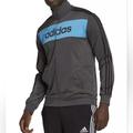 Adidas Jackets & Coats | Adidas Men's Colorblocked Three-Stripes Zip-Front Tricot Essentials Track Jacket | Color: Blue/Gray | Size: L