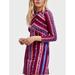 Free People Dresses | Free People Stella Mock Neck Long Sleeved Jersey Dress Small Flattering | Color: Pink/Purple | Size: S