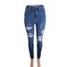 American Eagle Outfitters Jeans | American Eagle Outfitter Women's Blue Distress High Rise Curvy Jegging Jeans 6 | Color: Blue | Size: 6