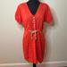 J. Crew Dresses | J. Crew Rumi Red Orange Coral Cotton Drawstring Shirt Dress | Color: Orange/Red | Size: 0