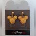 Disney Jewelry | Disney Store Gold Tone Mickey Mouse Head Dangle Cross Hatch Clip-On Earrings | Color: Gold | Size: Os