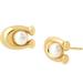Coach Jewelry | Brand New Elegant Coach,Gold Pearls Earrings | Color: Gold/White | Size: Os