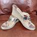 Michael Kors Shoes | Michael Kors Espadrille Wedge Thong Style Sandals In Metallic Silver Color Sz 9 | Color: Silver | Size: 9