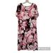 Lularoe Dresses | Lularoe Black Pink Floral Jesse Swing Short Sleeve Dress Pockets Flowy Xl 18-20 | Color: Black/Pink | Size: Xl