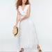 J. Crew Dresses | J Crew Ruffle Front Maxi Dress Braided Belt 100% Cotton Sleeveless Pockets Sz 4 | Color: White | Size: 4