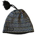 Columbia Accessories | Columbia Fleece Lined Knit Cap With Tassel One Size Fits All Blue Green Wool | Color: Blue/Green | Size: Os