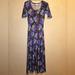 Lularoe Dresses | Lularoe Ana Dress Purple Short Sleeve Size Xs | Color: Blue/Purple | Size: Xs