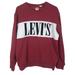 Levi's Shirts | Levis Spellout Sweatshirt Large Mens Barn Red Colorblock Pullover Levi Strauss | Color: Red/White | Size: L