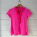 Lilly Pulitzer Tops | Lilly Pulitzer Luxletic Upf 50+ Frida Ruffle Polo Top Hot Pink Isle Quick Dry Xs | Color: Pink | Size: Xs