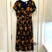 J. Crew Dresses | J Crew Navy & Gold Pleated Midi Dress For Work Or Any Occasion Sz.4 | Color: Gold | Size: 4