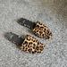 J. Crew Shoes | J. Crew Abbie Chic Leopard Print Calf Hair Slides Sandals Open Toe Size 12 | Color: Brown | Size: 12