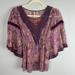 Free People Tops | Free People Plum And Lilac Sheer Lace Top Size Xs | Color: Purple | Size: Xs