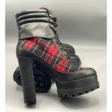 Jessica Simpson Shoes | Jessica Simpson Boots 9 Red Black Tartan Plaid Platform Boots Edgy Hunter | Color: Black/Red | Size: 9