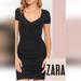 Zara Dresses | Euc Zara Womens Size Small Mini Ruched Black Dress | Color: Black | Size: S