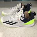 Adidas Shoes | New Adidas Courtflash Speed Tennis Shoes - Men's - Cloud White / Lucid Lemon -11 | Color: White/Yellow | Size: 11