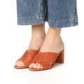 Madewell Shoes | Madewell Mules The Greer Criss Cross Suede Block Heel Sandal Shoe 9 | Color: Orange/Pink | Size: 9