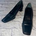 Coach Shoes | Coach Neve Chunky Block Heel Italian Square Toe Leather High Heel Classic Shoes | Color: Black | Size: 6