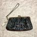 Coach Bags | Coach Signature Lurex Jacquard Kiss Lock Clutch Wristlet Bag | Color: Black/Silver | Size: Os