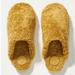 Anthropologie Shoes | Anthropologie Size Large Plush Faux Fur Slippers | Color: Gold | Size: Large