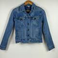 Levi's Jackets & Coats | Levis Jean Jacket Womens Size S/P Blue Button Front Cotton Spandex Cropped | Color: Blue | Size: Sp