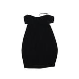 BCBGMAXAZRIA Casual Dress - Mini Off The Shoulder Strapless: Black Solid Dresses - Women's Size Medium