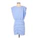 Zara Cocktail Dress - Mini: Blue Solid Dresses - Women's Size Medium