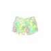 Lilly Pulitzer Khaki Shorts: Green Floral Bottoms - Women's Size 00 - Stonewash