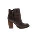 Sbicca Ankle Boots: Brown Print Shoes - Women's Size 8 1/2 - Round Toe