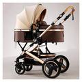 Baby Stroller Pram Foldable High Landscape Infant Carriage Newborn Pushchair for Boys Girls,Adjustable Compact Single Stroller Foldable Aluminum Alloy Pushchair (Color : Brown)