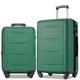 Fulvari 2 Piece Luggage Set, Carry on Luggage Suitcase Sets of 2 with TSA Lock, Expandable ABS Lightweight Suitcase with 360 Degree Spinner Wheels, for Men Women Travel Business, Green 20+24, One Size