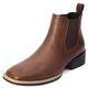 Western Cowboy Boots for Men - Mens Square Toe Chelsea Boots Ankle Cowboy Boots for Men Casual Retro Stylish Boots Brown, Brown, 7 UK