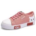 Shoes for Women Casual Stylish Canvas Low Top Flats Spring Autumn Trainers Plimsolls Ladies Casual Sports Shoes Lace Up Sneakers Pink