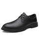 TAYGUM Formal Shoes Dress Oxford for Men Lace Up Round Toe Solid Color Leather Derby Shoes Non Slip Low Top Block Heel Party (Color : Lace Up, Size : 6 UK)