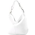 modamoda de - ital. Leather bag Shoulder bag Ladies bag Shoulder bag Leather T168, Colour:White