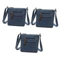 PACKOVE Cross Body Bags 3pcs Cross Body Bag Retro Bag Denim Shoulder Bag Denim Crossbody Bag Square Bag Zippered Crossbody Bag Denim Bag Casual Casual Shoulder Bag