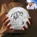gue Photo Custom Moonlight, 3D Moon Lamp,LED Moon Night Light with Stand,Customize Photo&Text,Personalised Moon Lamp,Home Decor (bicolore,18cm/7.1'')
