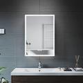 ELEGANT Bathroom Mirror Cabinets Stainless Steel Modern Shaver Socket Bathroom Mirror Cabinet with Demister Pad & Bluetooth Speaker 500 x 700 mm Single Door Wall Mounted Storage Units with Led Light