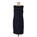 The Limited Casual Dress - Party High Neck Sleeveless: Blue Solid Dresses - Women's Size 12