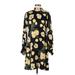 Goat Casual Dress - Mini High Neck Long sleeves: Yellow Print Dresses - Women's Size 6