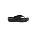 Flip Flops: Flip-Flop Wedge Casual Black Print Shoes - Women's Size 39 - Open Toe