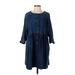 ASOS Casual Dress - Mini Crew Neck 3/4 sleeves: Blue Print Dresses - Women's Size 4