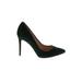 RAYE Heels: Pumps Stiletto Cocktail Green Solid Shoes - Women's Size 38.5 - Pointed Toe