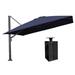 Purple Leaf 144" Cantilever Umbrella w/ Crank Lift Counter Weights Included, Polyester in Blue/Navy | 108 H x 144 W x 144 D in | Wayfair